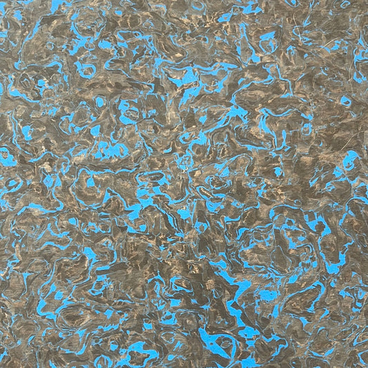 Blue Marbled Carbon Fiber Sheet 6x6x3/16"